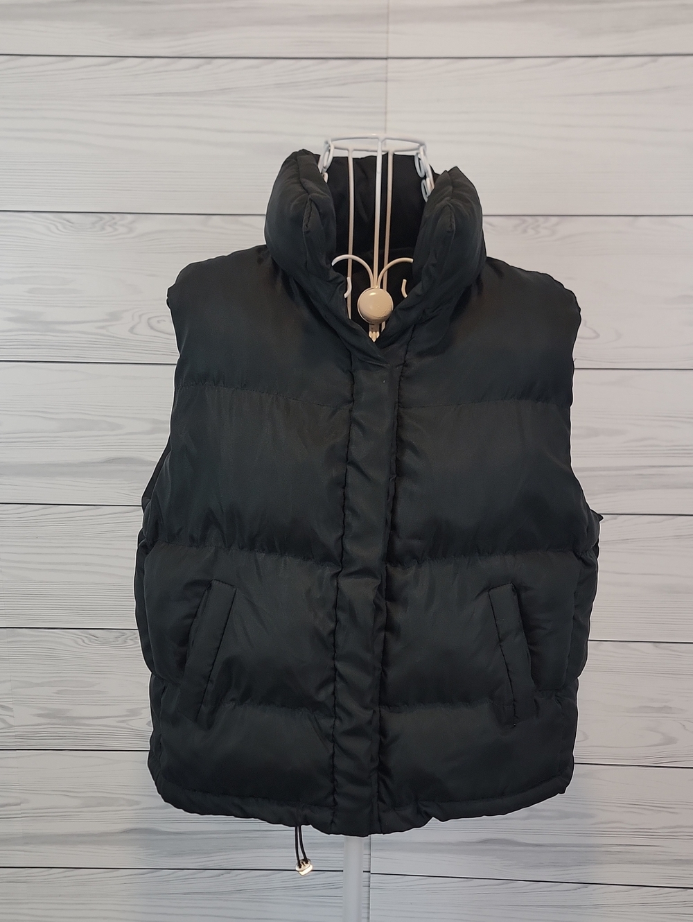 Emery Rose Puffer Vest - Insulated Quilted Black Womens Size M